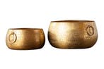 Handgemaakte schalenset van 2 ORIENT gouden bloempotten in, Ophalen of Verzenden, Nieuw