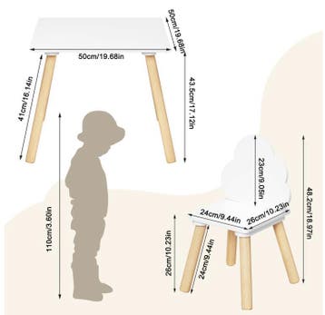 Kinder Speeltafel met 2 Stoelen Hout met Rugleuning, Verzenden, Nieuw
