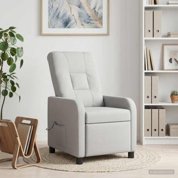 vidaXL Massage Recliner Wolkengrijs Stof, Huis en Inrichting, Verzenden, Nieuw