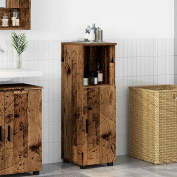 vidaXL Badkamer Kast Oud Hout 30 x 35 x 95 cm Bewerkt hout,, Verzenden, Nieuw