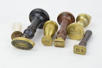 Themacollectie - Antieke zegelstempels voor kast — set van 6, Antiek en Kunst