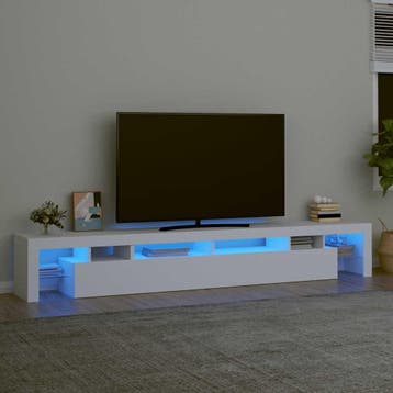 vidaXL Tv-meubel met LED-verlichting 260x36,5x40 cm wit, Huis en Inrichting, Minder dan 50 cm, Verzenden, Nieuw, Minder dan 100 cm