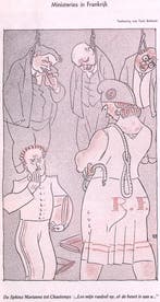 Franse politiek in 1933 op spotprent (lijst optie, Lithos), Verzenden