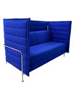 Vitra Alcove - Akoestische Bank - Blauwe Stof - Highback, Zo goed als nieuw, Bureaustoel, Ergonomisch, Verzenden