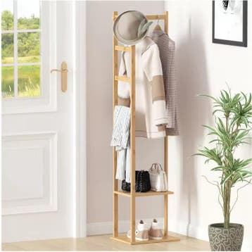 Bamboe Kapstok met Planken en Haken – Staand Kledingrek, Kleding | Dames, Kledingrekken, Verzenden, Nieuw