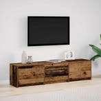 vidaXL TV-kast met LED met lade Oudhout 165 x 34 x 40 cm, Minder dan 50 cm, Verzenden, Nieuw, Minder dan 100 cm