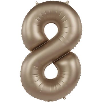 Folieballon Cijfer 8 Starlight Gold, Verzenden, Nieuw, Feestartikel, Verjaardag
