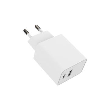 USB-A + USB-C Oplader Wit 5V 3A, Ophalen of Verzenden, Nieuw