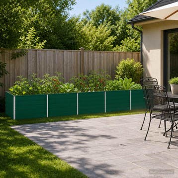 vidaXL Verhoogd Tuinbed Groen 400 x 80 x 55 cm koudgewalst, Verzenden, Nieuw, Metaal, 60 tot 100 cm