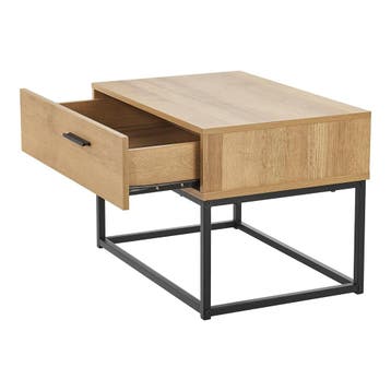 [en.casa] Nachtkastje Lavangen met lade 39x55x40 cm eiken en, Huis en Inrichting, Tafels | Bijzettafels, Verzenden, Nieuw