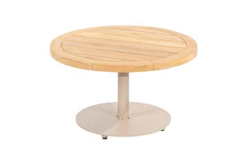4 Seasons Volta teak salontafel - Ø60 cm. taupe, Verzenden, Nieuw, Rond, Hout