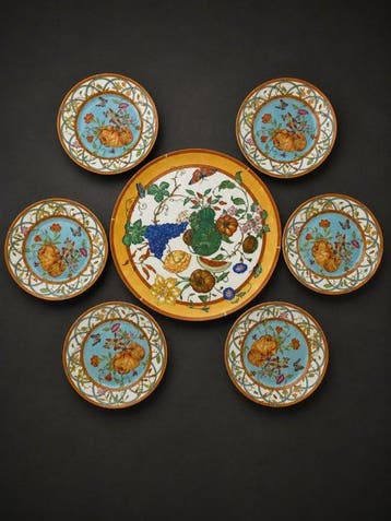 HERMES - Dessertservies (7) - Porselein - La Siesta