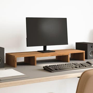 vidaXL Monitorstandaard verstelbaar 80x24x10,5cm hout, Verzenden, Nieuw