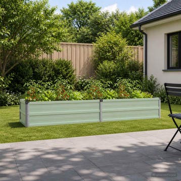 vidaXL Verhoogd Tuinbed Pastelgroen 160 x 40 x 24 cm Staal, Minder dan 30 cm, Verzenden, Minder dan 60 cm, Nieuw