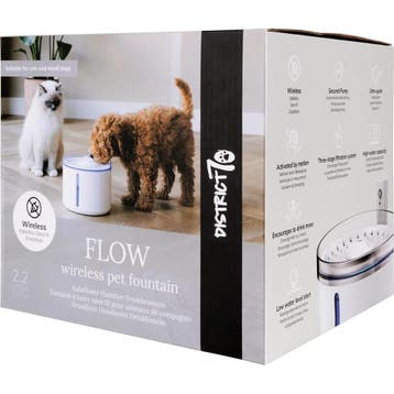District 70 Flow Draadloze Drinkfontein - Wit, Dieren en Toebehoren, Kattenvoerbakken en Drinkbakken, Verzenden, Nieuw