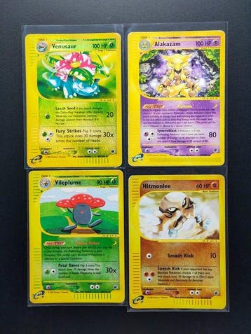 Pokémon - 4 Card - Hitmonlee Reverse Holo - Venusaur Reverse, Nieuw