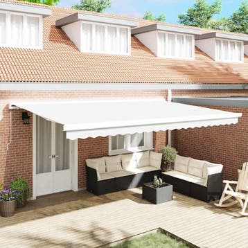 vidaXL Vervangingsdoek voor zonnescherm Wit 5 x 3 m, Verzenden, Nieuw