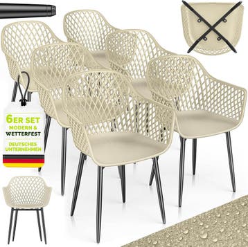 tillvex® Tuinstoelen, set van 6, weerbestendig, met armleuni, Tuin en Terras, Verzenden, Zo goed als nieuw