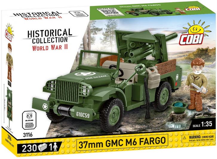 COBI 3116 37mm GMC M6 Fargo (Leger bouwsets, Modelbouwsets), Kinderen en Baby's, Speelgoed | Bouwstenen, Nieuw, Verzenden