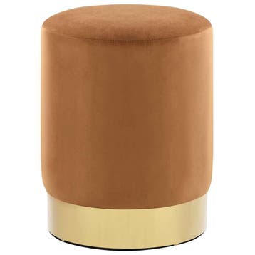 vidaXL Kruk fluweel 28 x 36 cm bruin en goudkleurig, Verzenden, Nieuw, Bruin