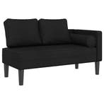 Chaise longue stof zwart | Retourdeal 30% Korting, Eenpersoons, Minder dan 75 cm, Nieuw, Ophalen of Verzenden