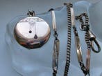 Verguld - Horloge halsketting - Art Nouveau fotolocket