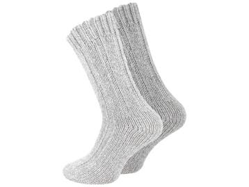 2 paar Noorse wollen sokken - Unisex - Grijs mix, Verzenden, Nieuw