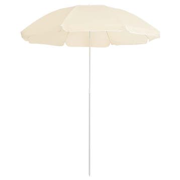 vidaXL Parasol met stalen paal 180 cm zandkleurig, Tuin en Terras, Parasols, Verzenden, Nieuw, 1 tot 2 meter