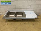 RVS Spoelblad Dubbele spoelbakken 160 x 70 cm Horeca, Ophalen of Verzenden, Nieuw zonder verpakking