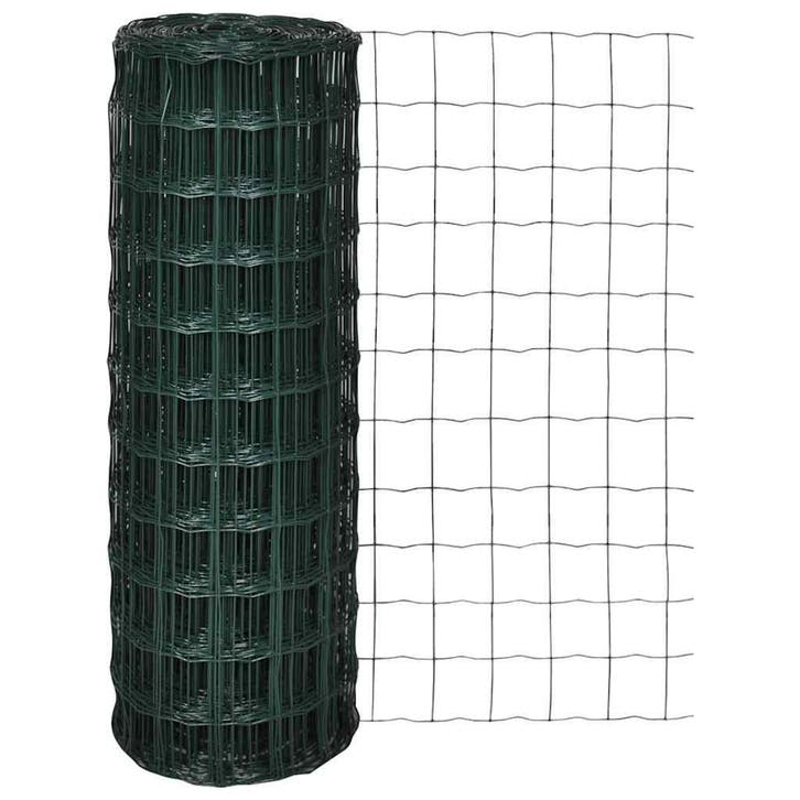 vidaXL Euro hek 25x1,0 m staal groen, Tuin en Terras, Schuttingen, Nieuw, IJzer, 1 tot 2 meter, Verzenden
