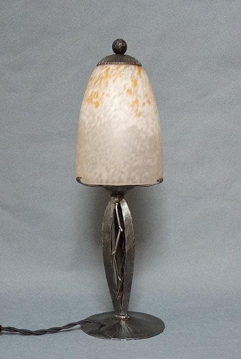 Charles Schneider - Lamp - Smeedijzer en glaspasta, Antiek en Kunst, Kunst | Designobjecten