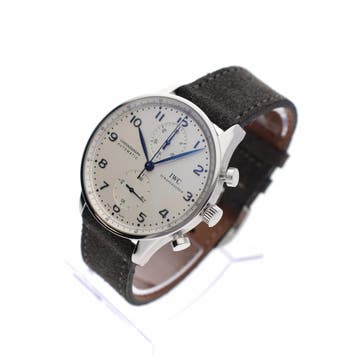 IWC Portuguese Chronograph IW371446; Automatisch Heren Ho..., Ophalen of Verzenden, Zo goed als nieuw, Leer, Overige merken