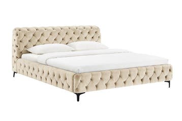 Bed MODERN BAROCK 180x200cm fluweel champagne in, Huis en Inrichting, Slaapkamer | Bedden, Ophalen of Verzenden, Nieuw