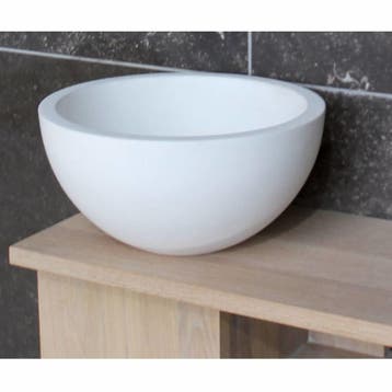 Fontein Luca Sanitair Rond 24x24x12cm Solid Surface Mat Wit, Ophalen of Verzenden, Nieuw