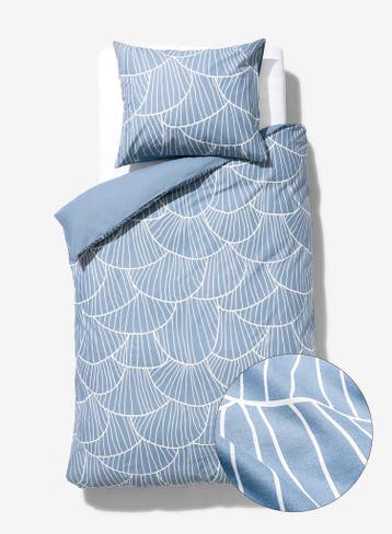 HEMA Dekbedovertrek 140x200/220cm zacht katoen schelpen, Verzenden, Nieuw, Blauw