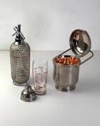 Macabo - Cocktailshaker (3) - glas, metaal, zilver, Antiek en Kunst
