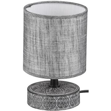LED Tafellamp - Trion Maria - E14 Fitting - Rond - Mat Grijs, Ophalen of Verzenden, Nieuw, Keramiek, Overige fittingen