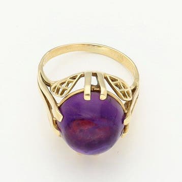 Ring - 18 karaat Geel goud Amethist, Nieuw