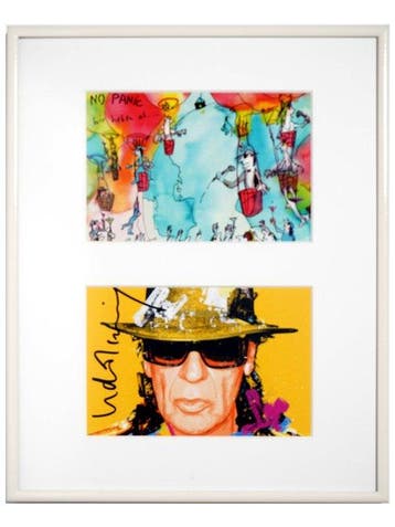 Udo Lindenberg (1946) - signierte Collage - NO PANIC, wir