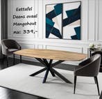 Deens ovaal eettafel mangohout € 339,-, Mangohout , Verzenden, Vijf personen of meer, 200 cm of meer