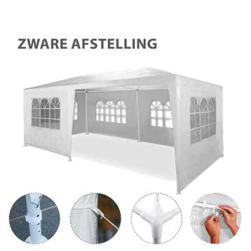 MaxxGarden Partytent 3x6m met zijwanden - Wit (Buizententen), Tuin en Terras, Partytenten, Verzenden, Nieuw
