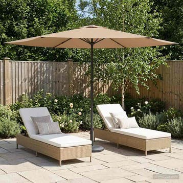 vidaXL Tuinparasol 300 x 300 cm Polyester Rechthoekig Taupe, Verzenden, Nieuw, 2 tot 3 meter