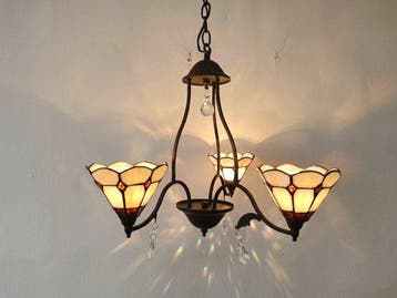 Lamp - Kristal, Metaal, Glazuur - Tiffany-stijl lamp