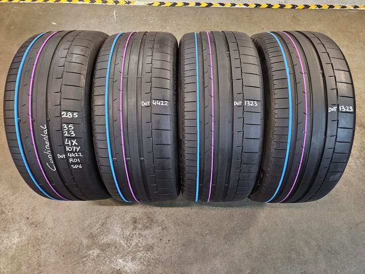 285/35/23 107Y CONTINENTAL SP6 RO1 DOT22/23 6,7MM PROFIEL, Auto-onderdelen, Banden en Velgen, Overige maten, Erkend duurzaam, Zomerbanden