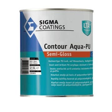 Sigma Contour Aqua PU Semi Gloss - RAL 7021 - 2,5 liter, Overige kleuren, Nieuw, Ophalen of Verzenden, Verf