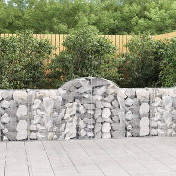 vidaXL Schanskorf gewelfd 200x30x80/100 cm gegalvaniseerd, Tuin en Terras, Verzenden, Minder dan 60 cm, Nieuw, Metaal