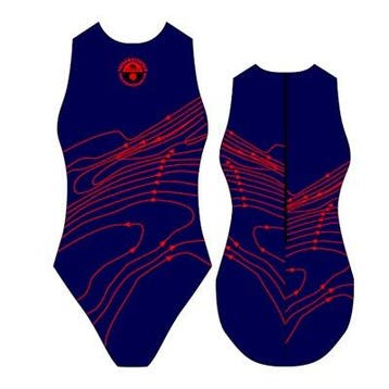SPECIAL MADE TURBO WATERPOLO BADPAK Isobars navy, Nieuw