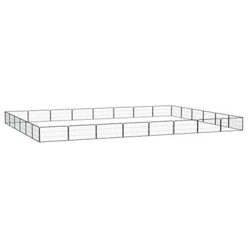 vidaXL Hondenkennel 28 panelen 100x50 cm gepoedercoat staal, Verzenden, Nieuw