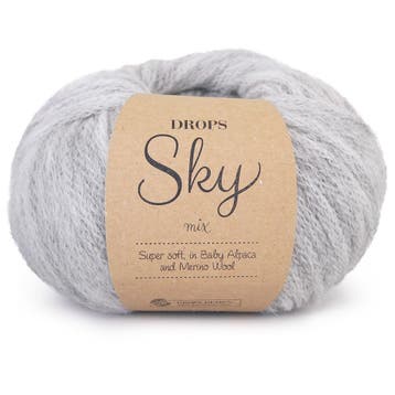 DROPS Sky Mix - 02 parelgrijs - Wol Garen, Ophalen of Verzenden, Nieuw