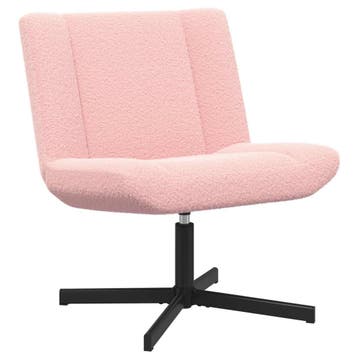 vidaXL Draaistoel Roze 63 x 75 x 76 cm Schapenvacht, Verzenden, Nieuw